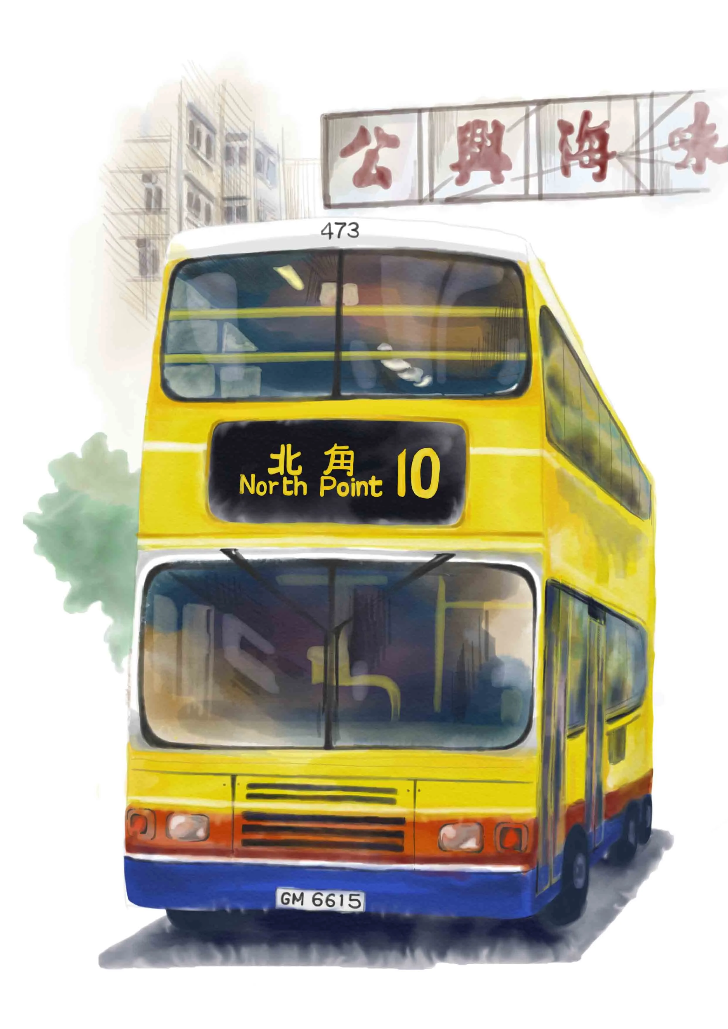 Citybus No.10&nbsp; 2017 Digital Drawing