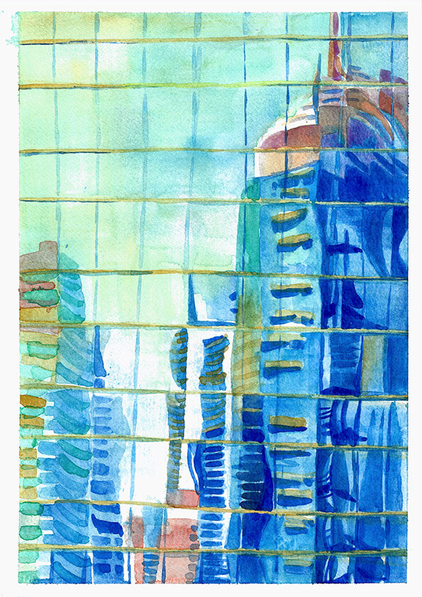 Reflection of the City I 2018 Watercolour on paper 21.0x29.7 cm