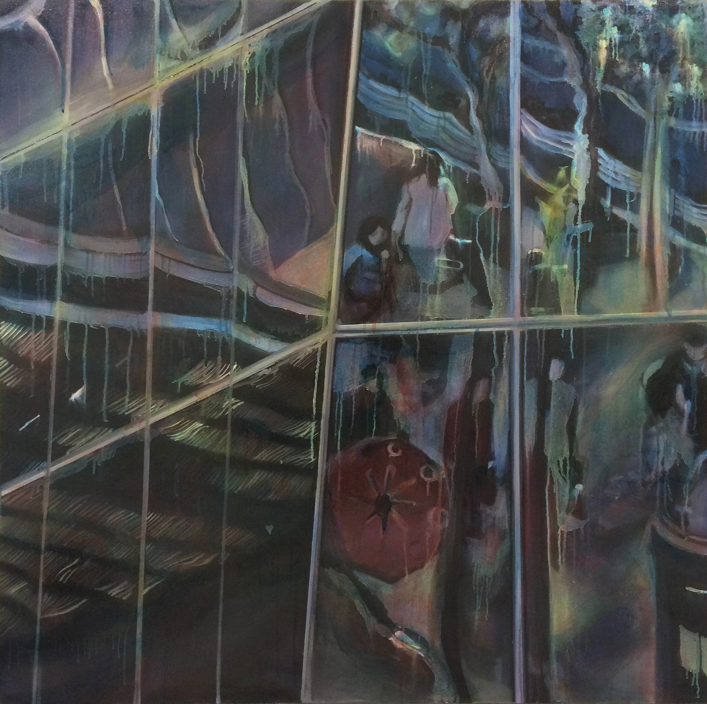 Transience 2015 Acrylic and oil on canvas 120 x 120 cm