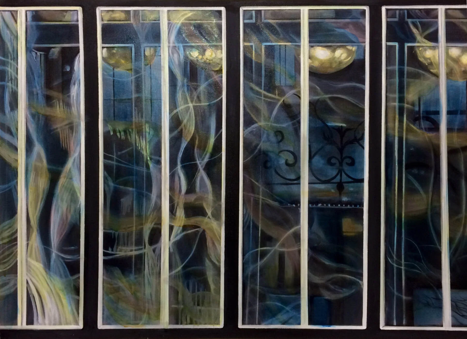 Dancing Lights 2014 Acrylic and oil on canvas 90 x 120 cm