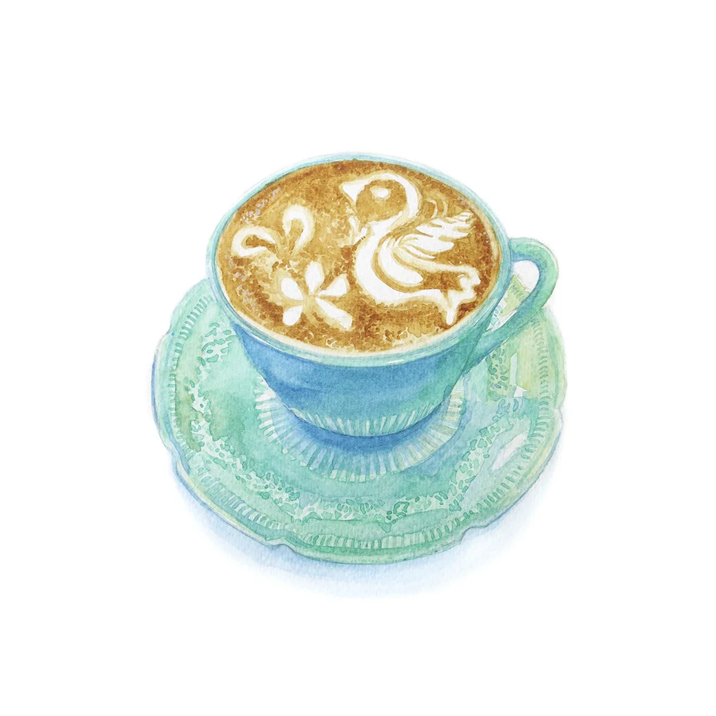 Latte 2019 Watercolour on Paper 25x25 cm