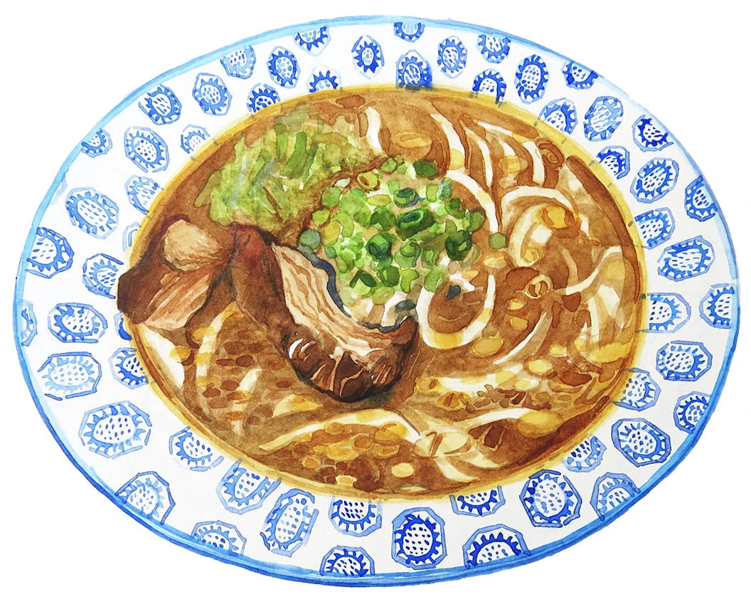 Taiwanese Beef Noodles 2016 Watercolour on Paper 19.2x24 cm