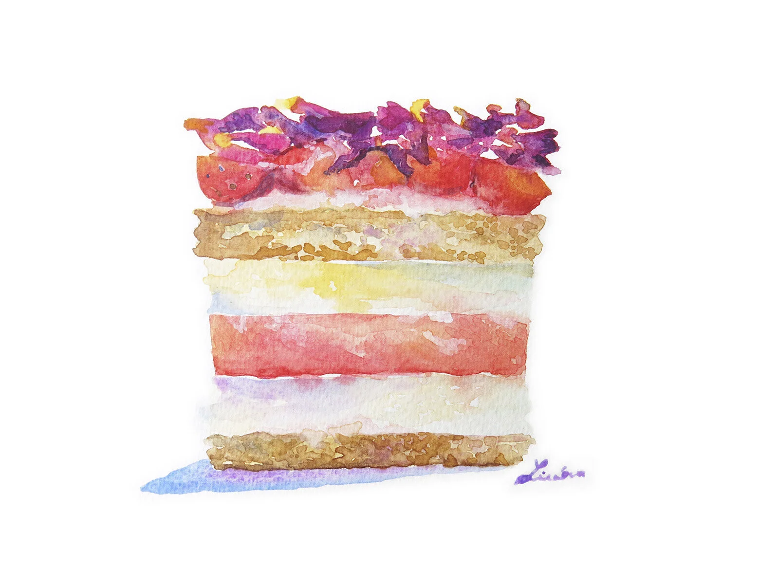 Watermelon cake 2017  Watercolour on Paper 24x19.2 cm