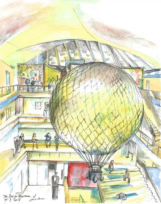 The Design Museum, London 2018 Pen and Watercolour on Paper 21x29.7 cm