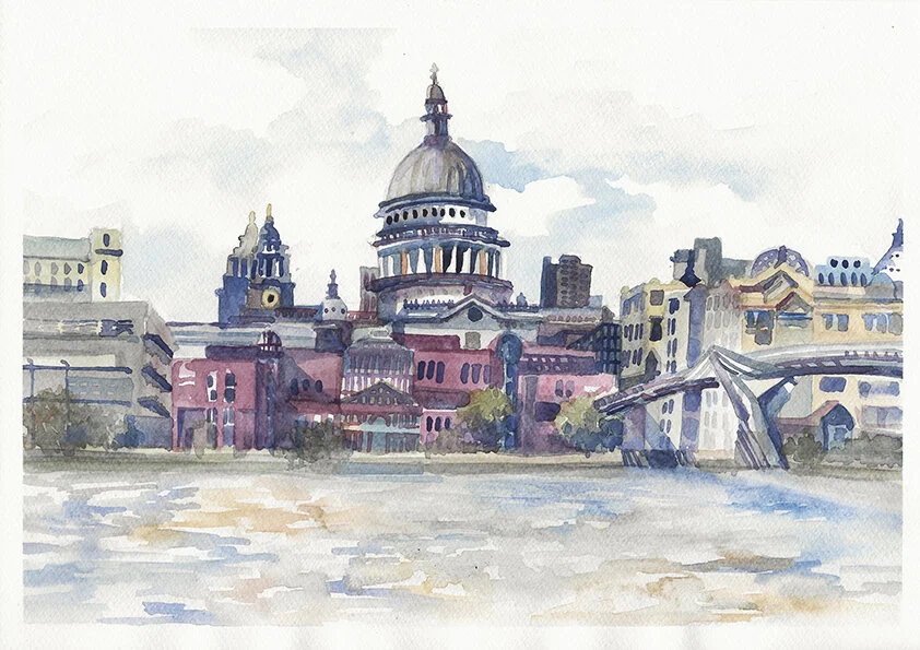 Along River Thames II 2019 Watercolour on Paper 29.7x21 cm