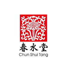 Logo with intricate red design of a mythical creature or floral pattern above Chinese characters and the text 'Chun Shui Tang'.