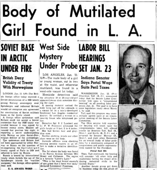 Jan 15th edition of the Metropolitan Pasadena Star-News. “A passing motorist noticed the body lying just off the sidewalk in a vacant lot…”