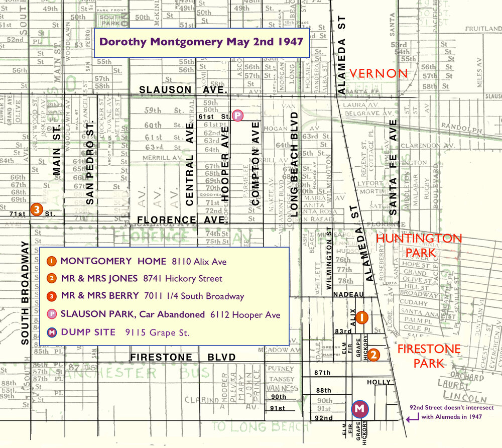 Dorothy Montgomery murder map