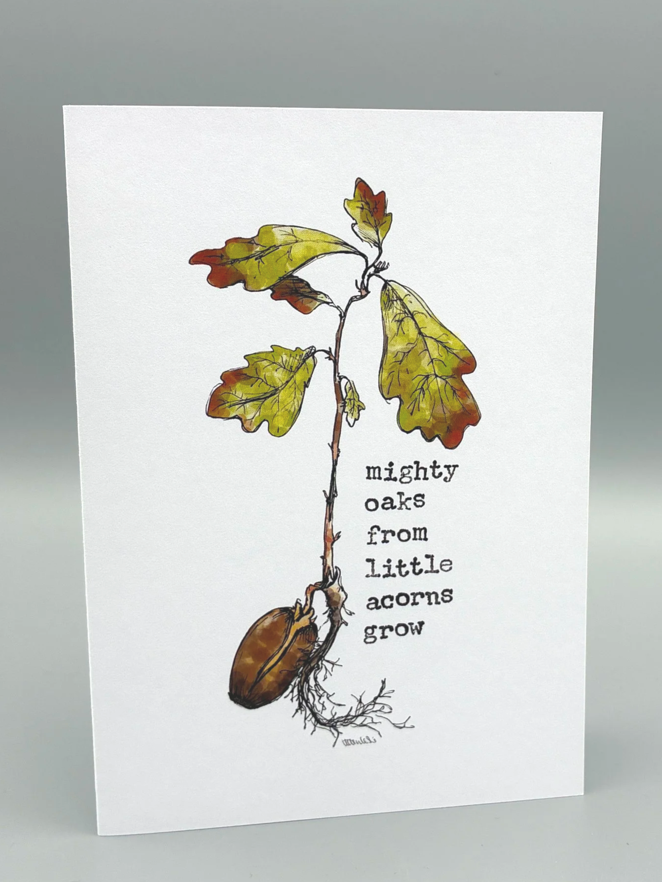 'Mighty Oaks From Little Acorns Grow' card