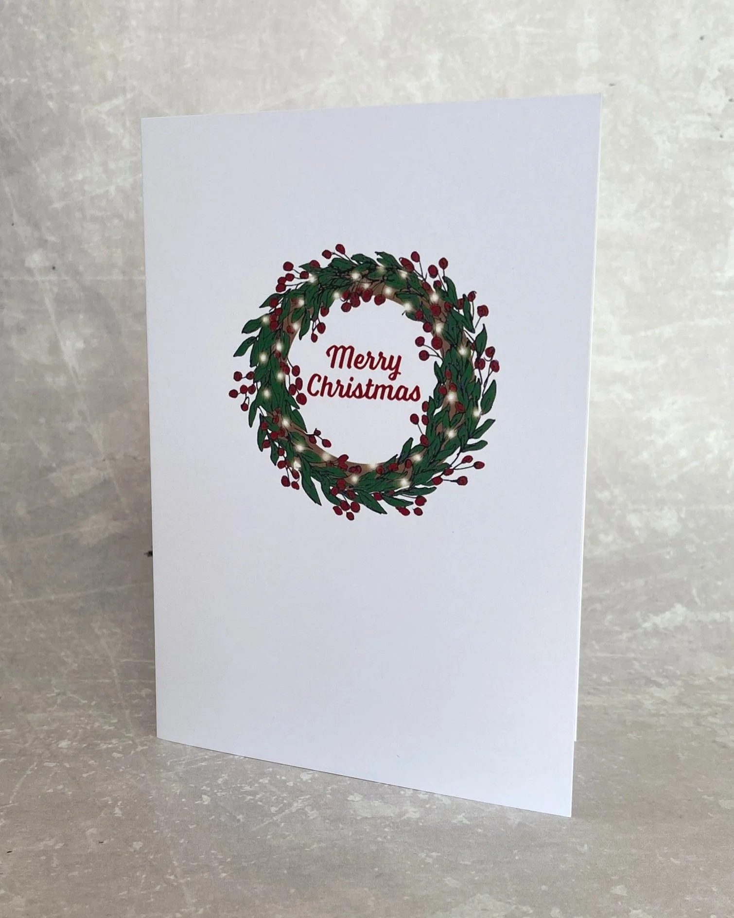 Christmas berry wreath card