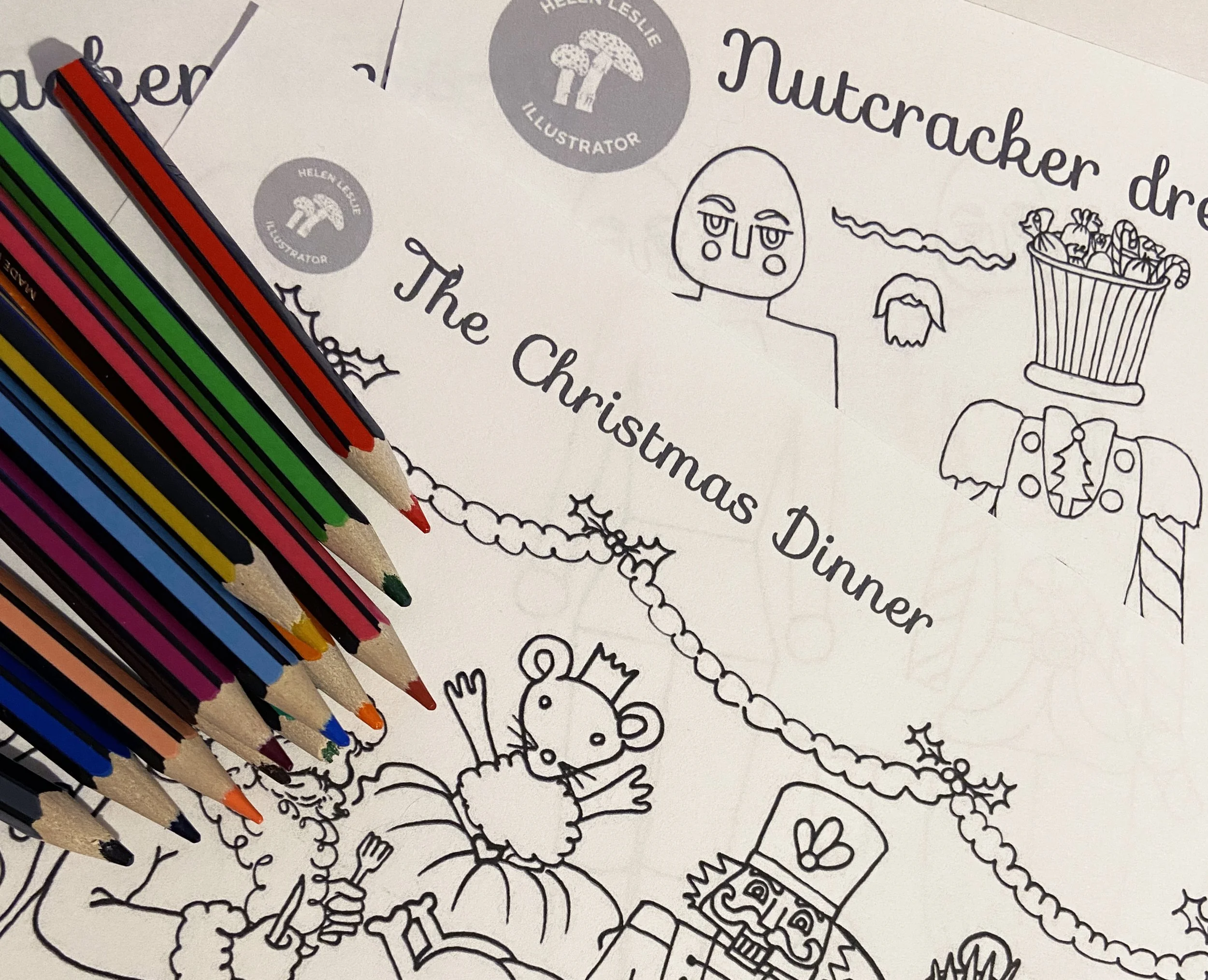 Christmas Nutcracker paper craft activity pack designed and illustrated by Devon artist Helen Leslie Illustrator
