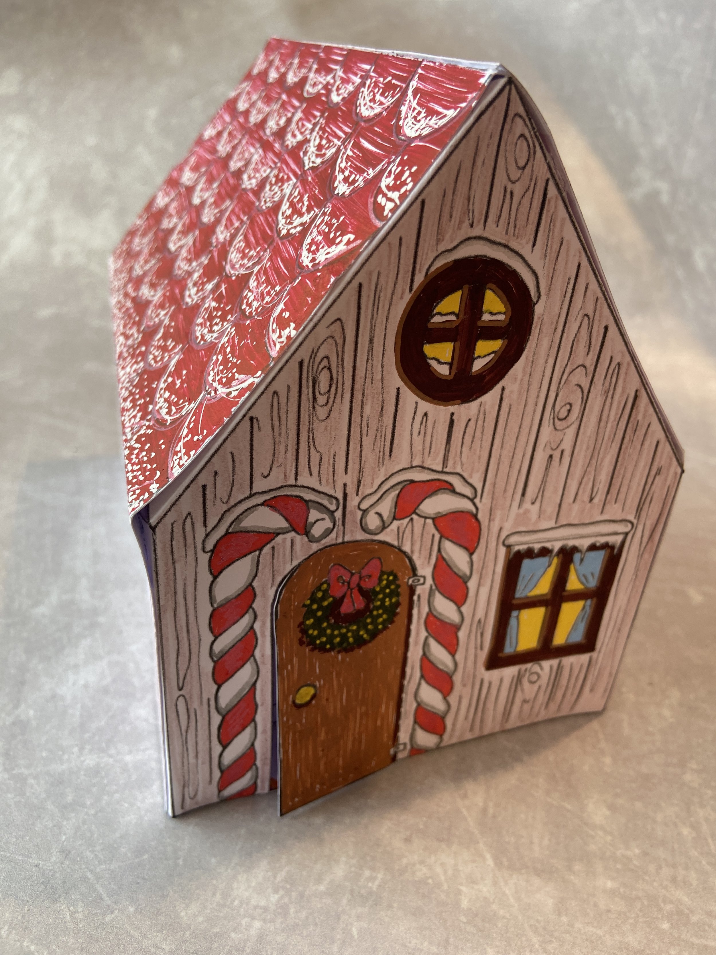 Make your own Christmas log cabin kids activity by Helen Leslie Illustrator
