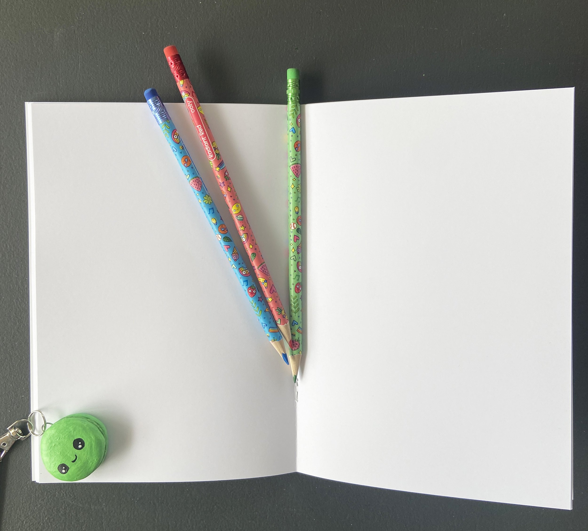 Cute food notebooks in illustrated Kawaii-style by Devon artist Helen Leslie Illustrator