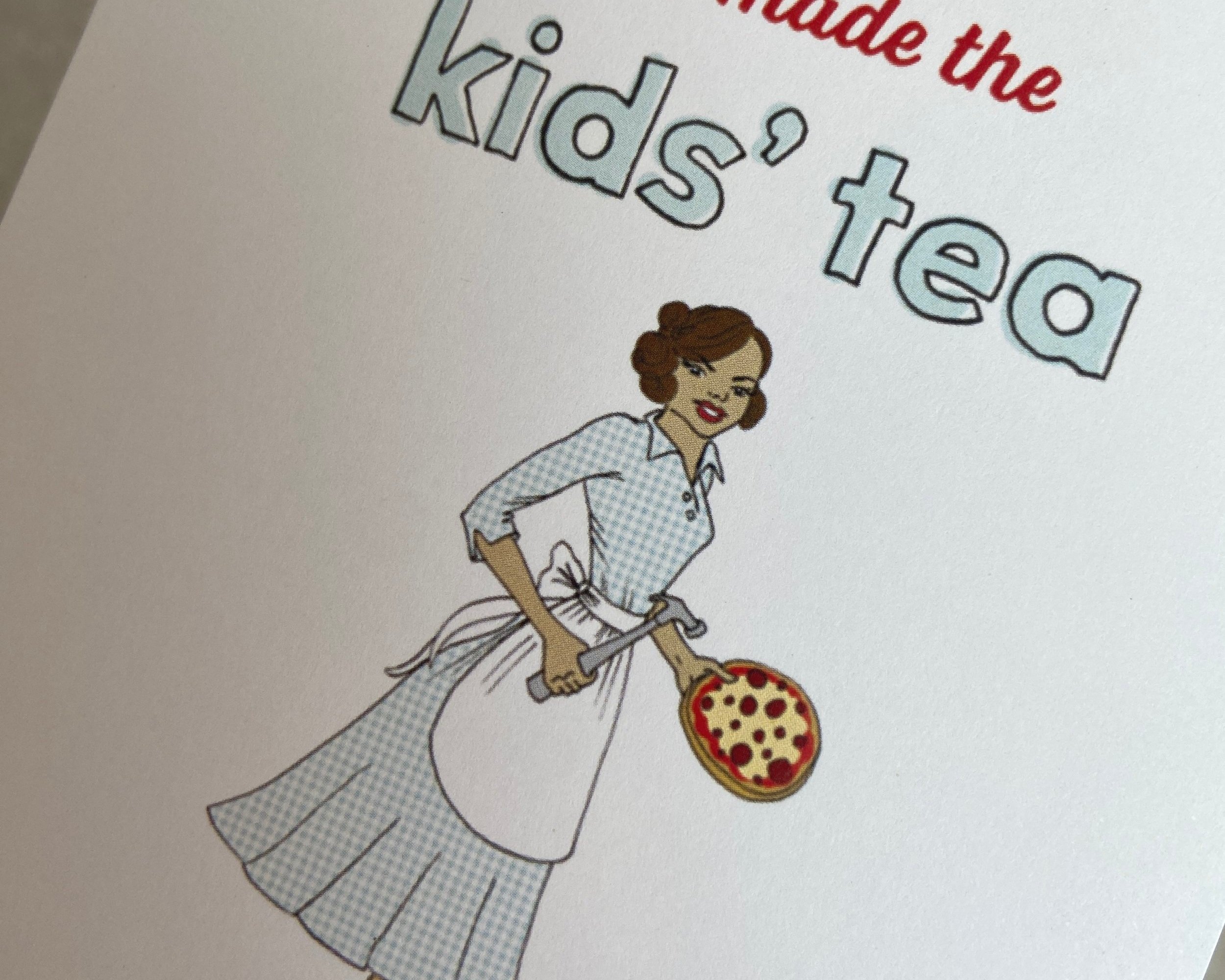Retro 1950s housewife sarcastic illustrated greetings card by Devon artist Helen Leslie Illustrator
