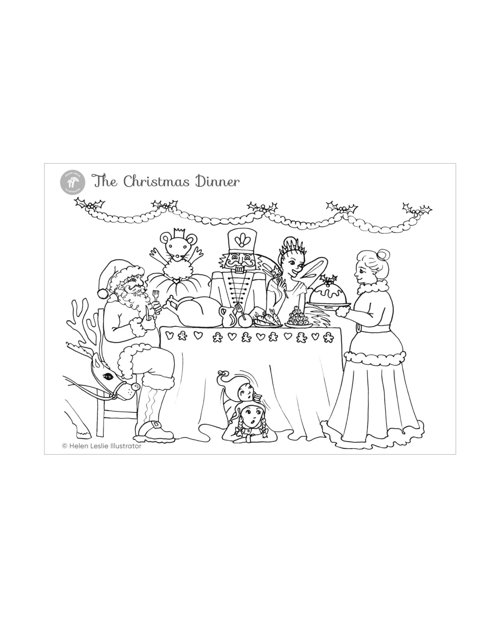 The Christmas Dinner colouring page (3 for 2 offer)