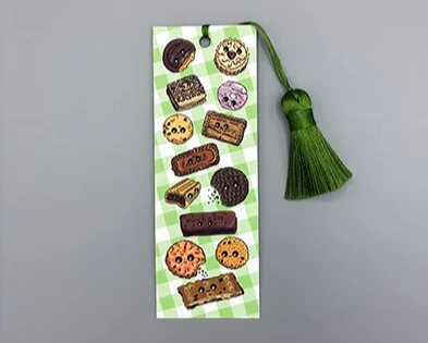 Cute biscuit bookmarks hand illustrated by Devon artist Helen Leslie Illustrator