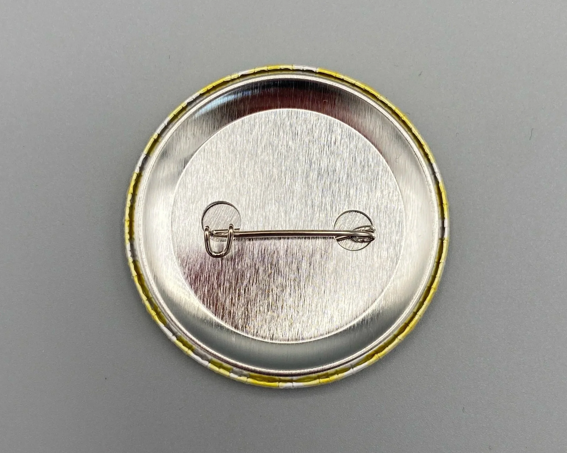 Custard Cream biscuit cute kawaii style gingham 50mm jumbo pin badge