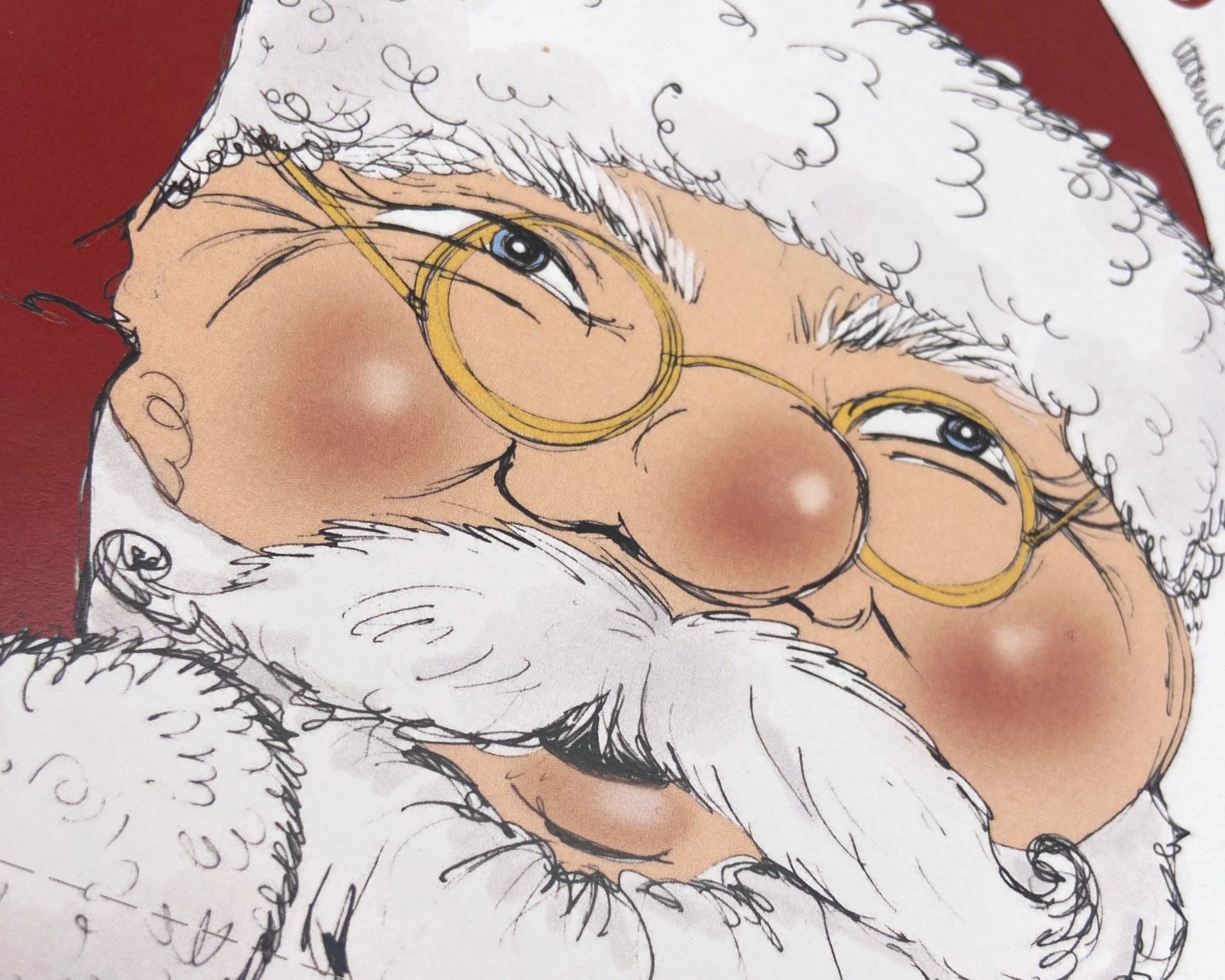 Father Christmas Advent Beard Advent Calendar xmas advent fine motor skills activity for children by Devon artist Helen Leslie Illustrator