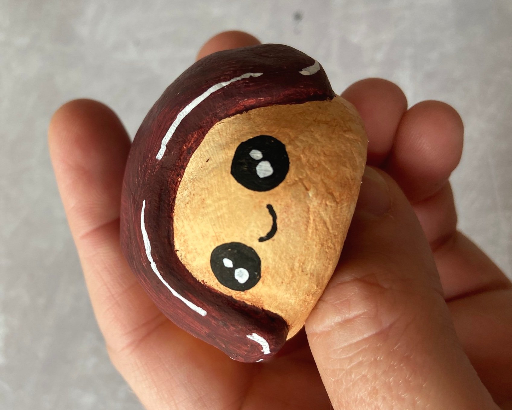 Profiterole cute clay character desk buddy handmade by Devon artist Helen Leslie Illustrator