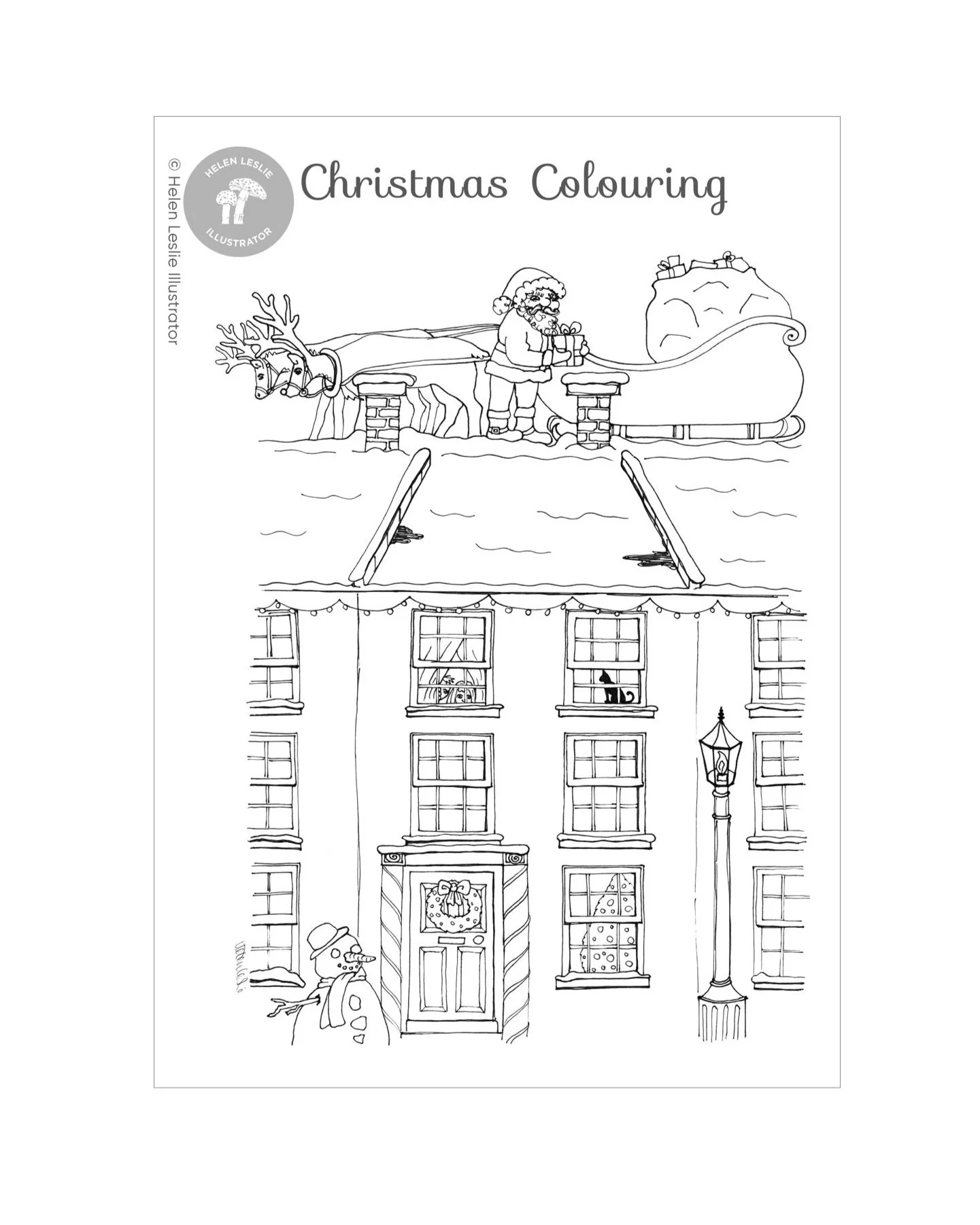 Christmas Townhouse colouring page (3 for 2 offer)