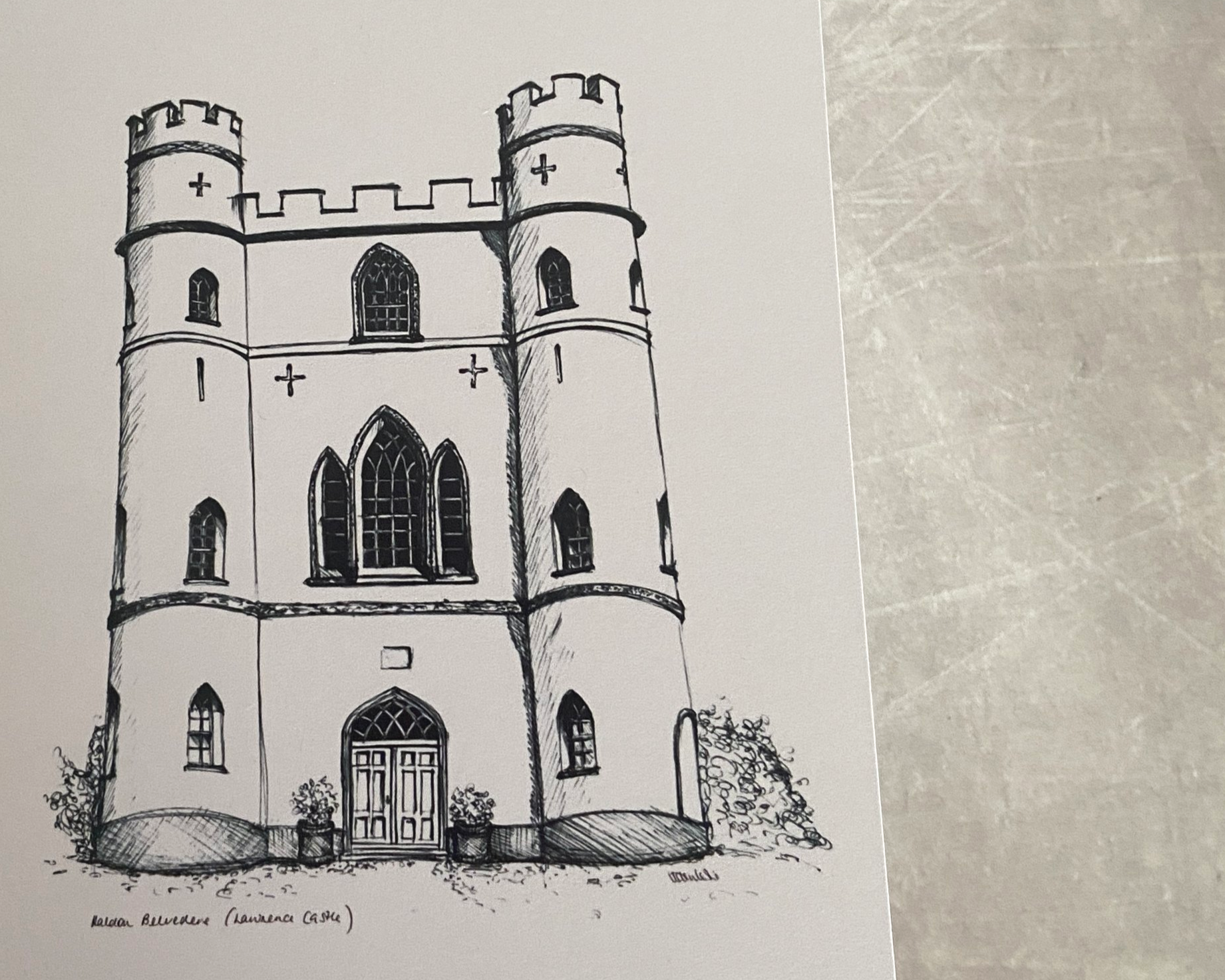 Haldon Belvedere (Lawrence Castle) Exeter greetings card by Devon artist Helen Leslie Illustrator