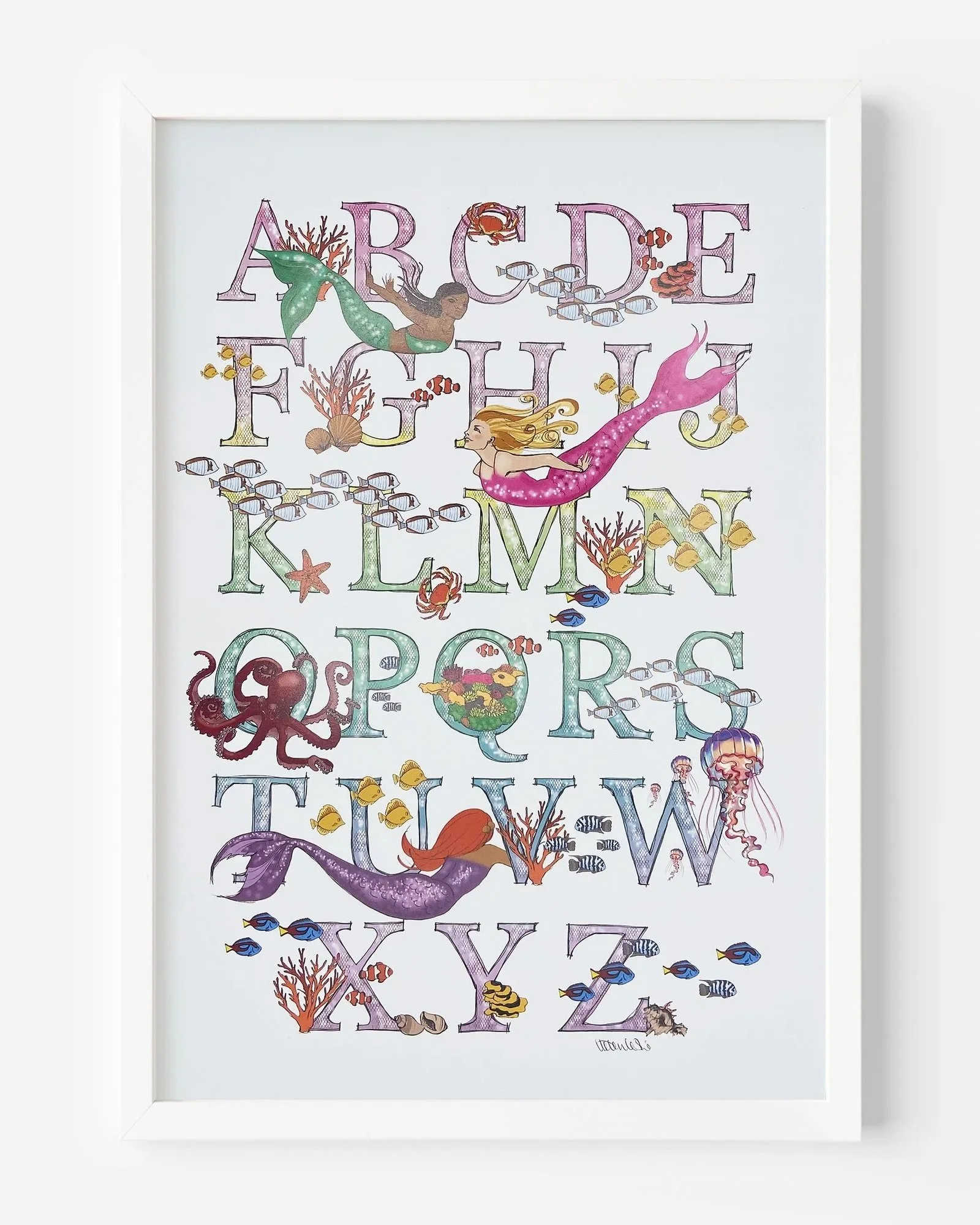Mermaids under-the-sea alphabet print