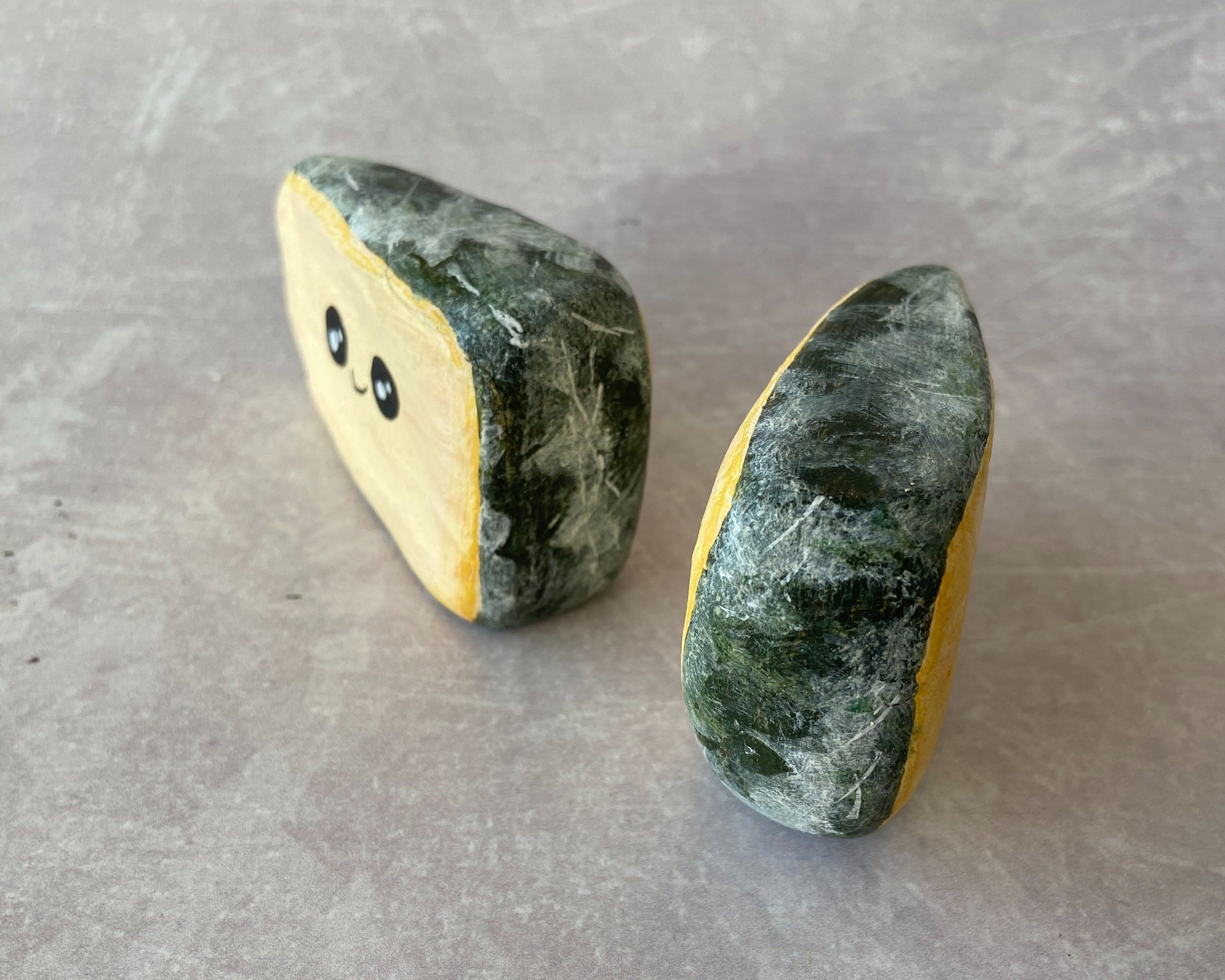 Cornish Yarg cheese cute clay character desk buddy handmade by Devon artist Helen Leslie Illustrator