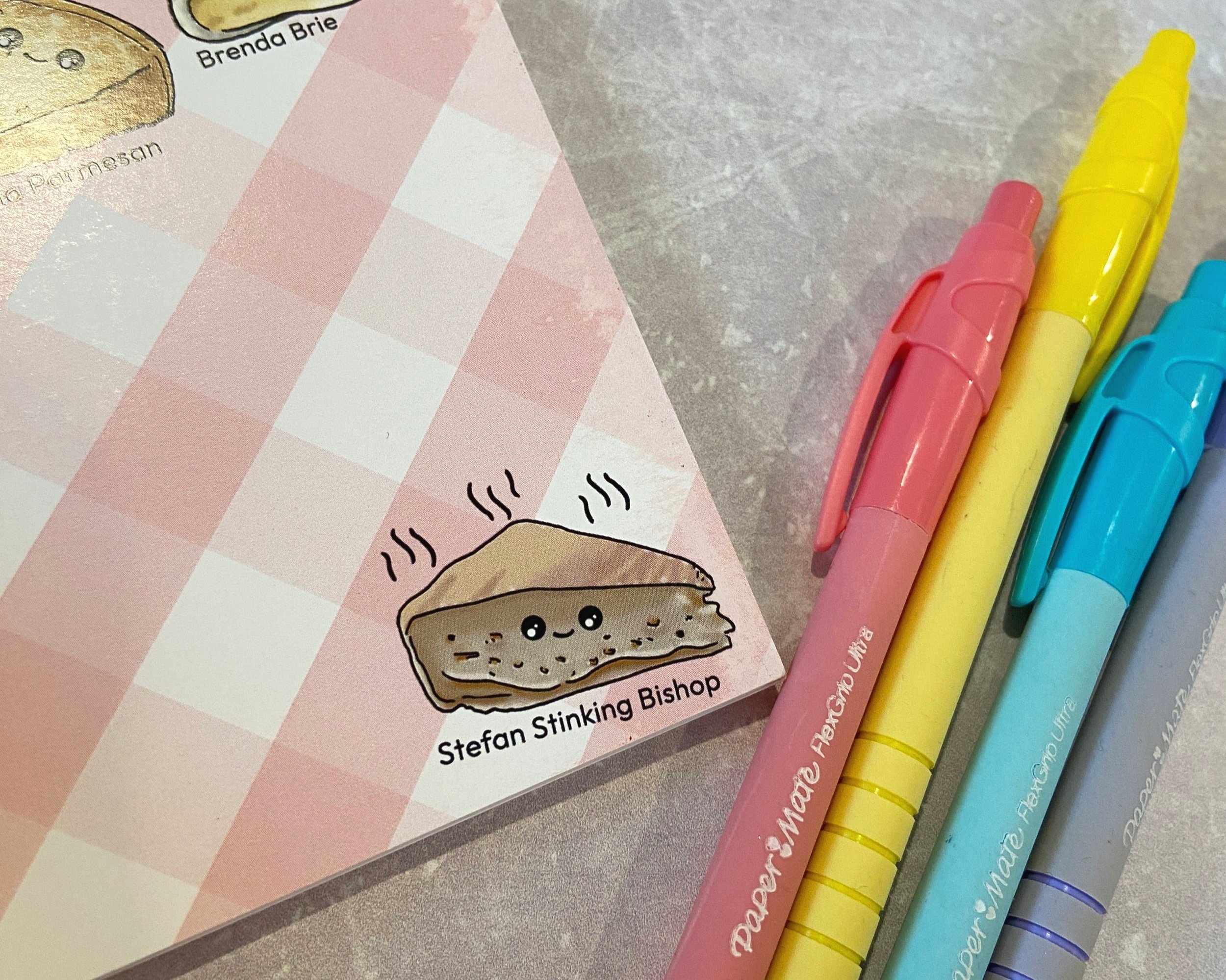 Cheerful Cheeses fun kawaii style illustrated lined notebook perfect gift idea for cheese fans