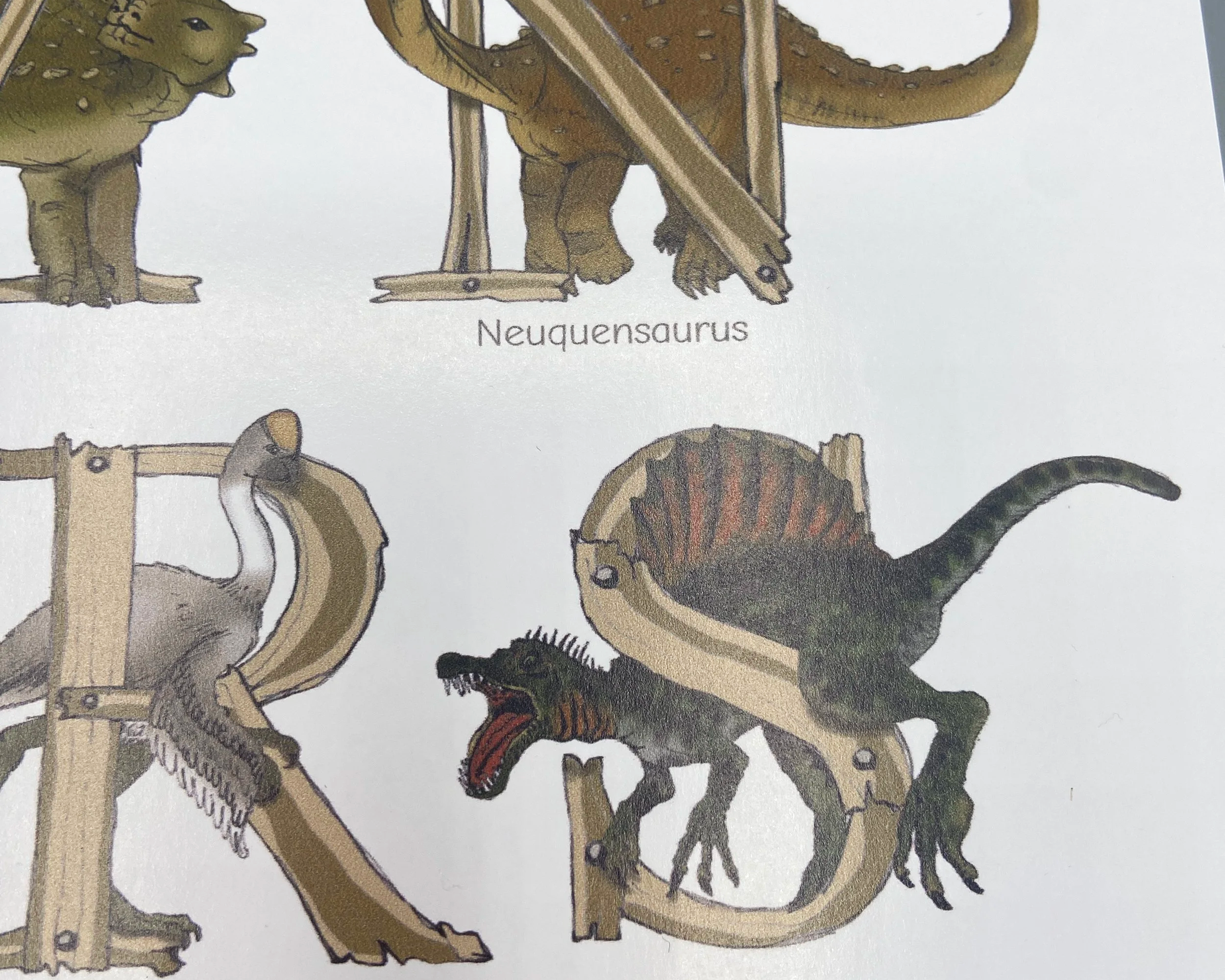 Illustrated Dinosaurs Alphabet poster print for children's bedrooms wall decor by Devon artist Helen Leslie Illustrator