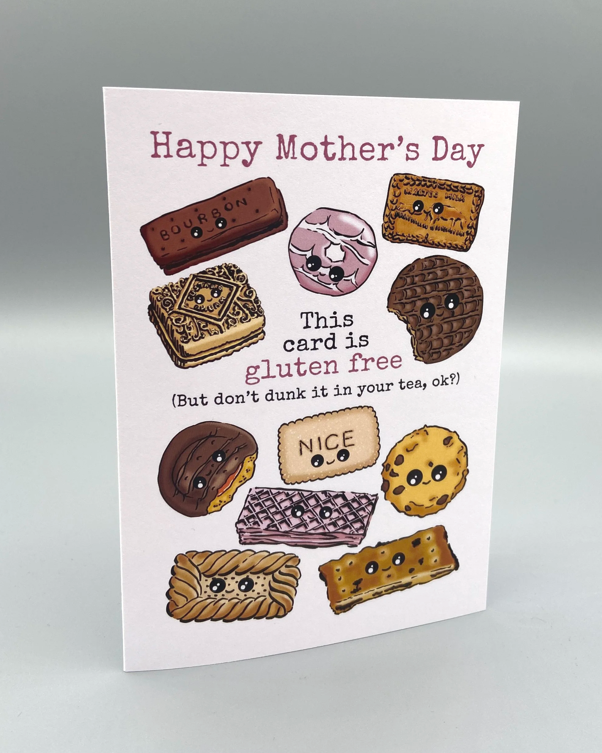 NEW Happy Mother's Day gluten-free biscuits greetings card