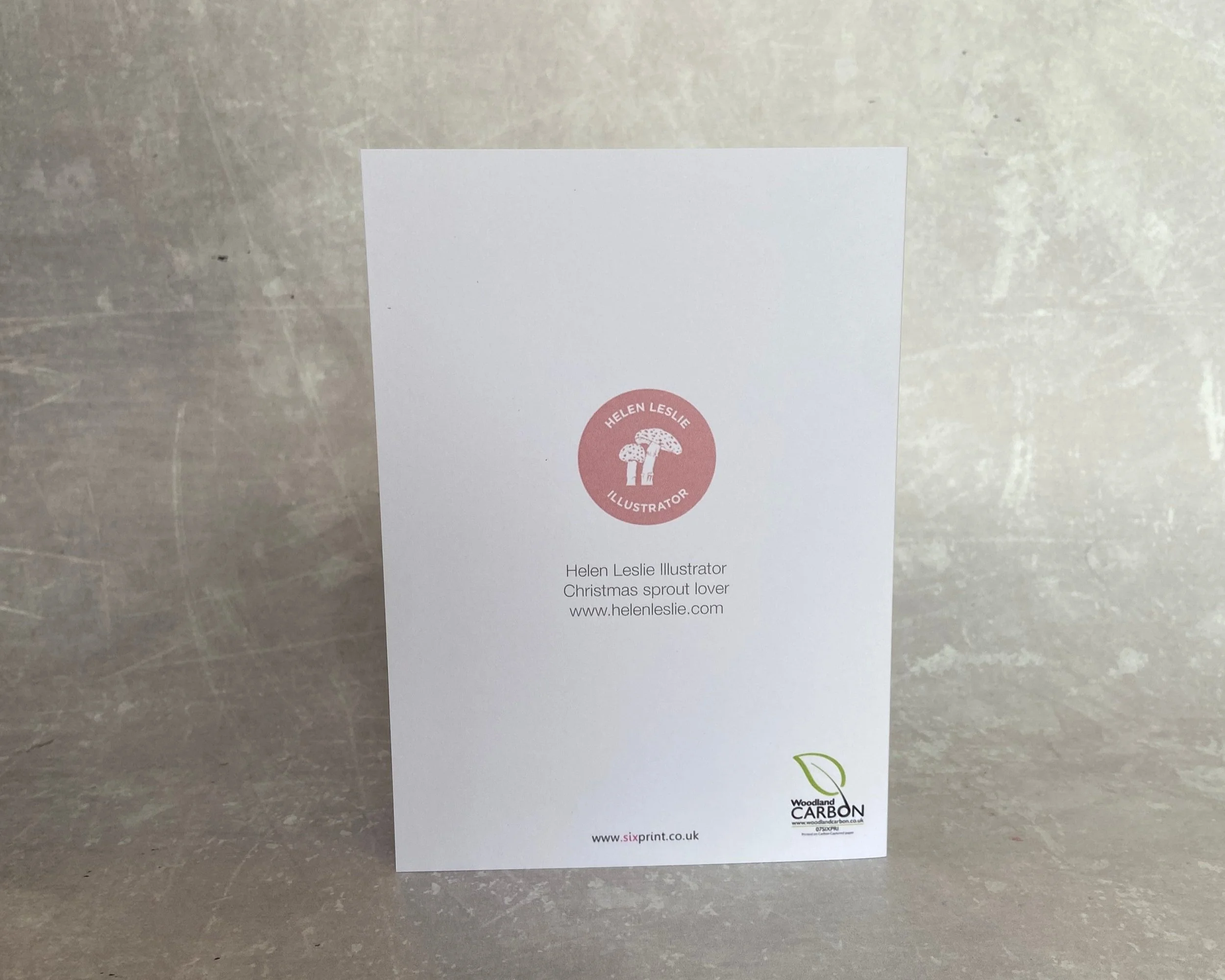 Merry Christmas, sprout lover illustrated greetings card by Devon artist Helen Leslie Illustrator