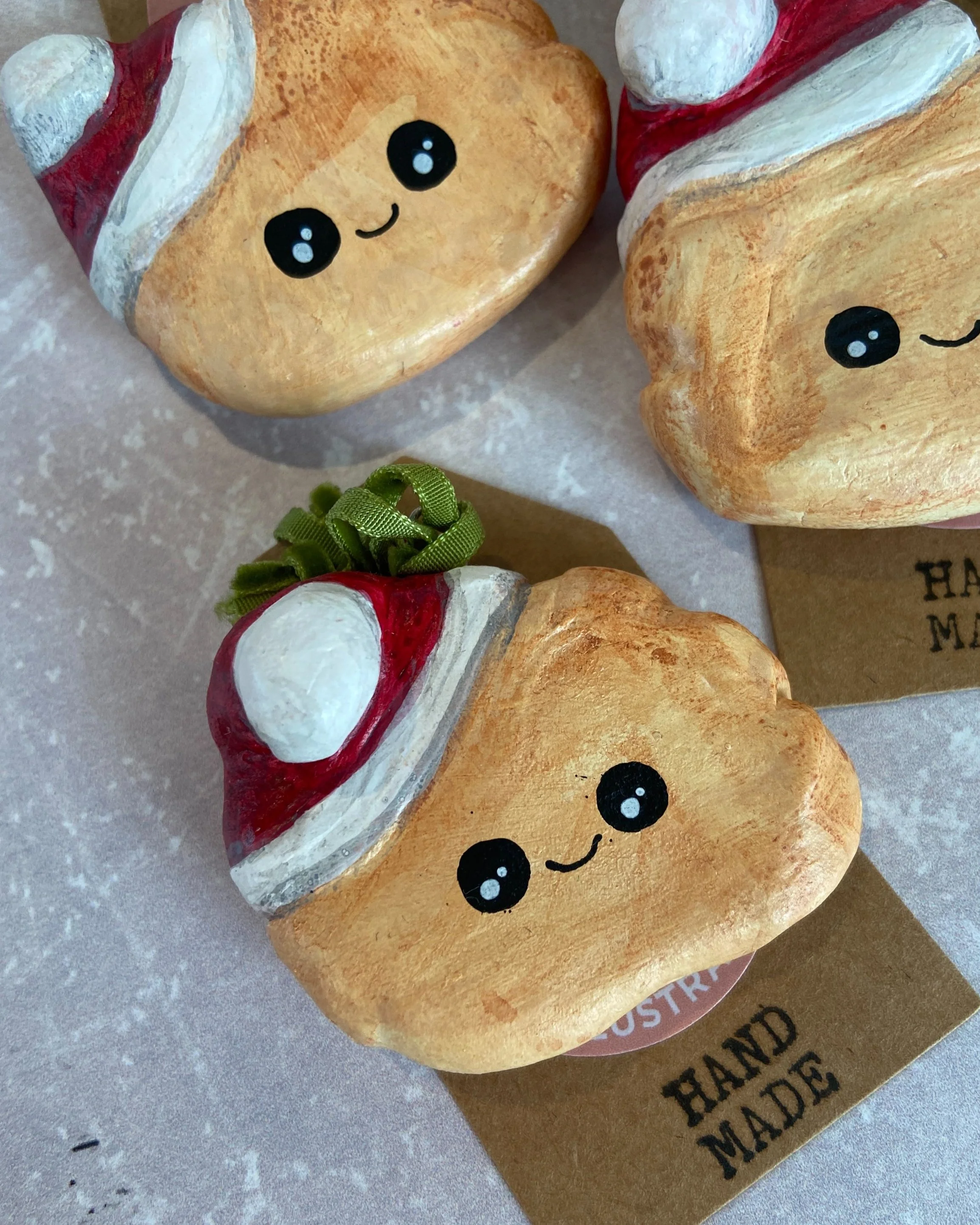 Cute handmade clay Christmas tree decorations