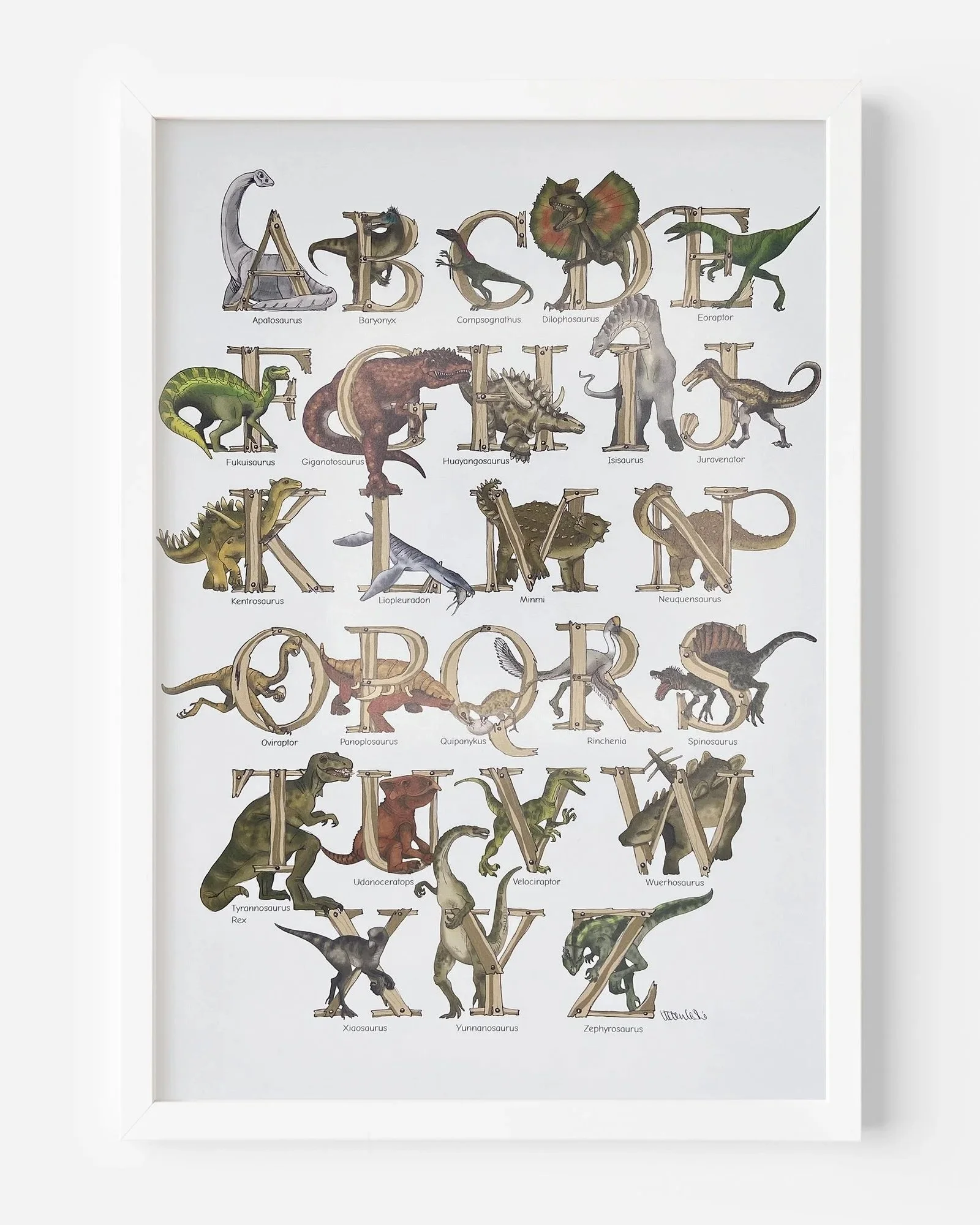 Dinosaurs alphabet print