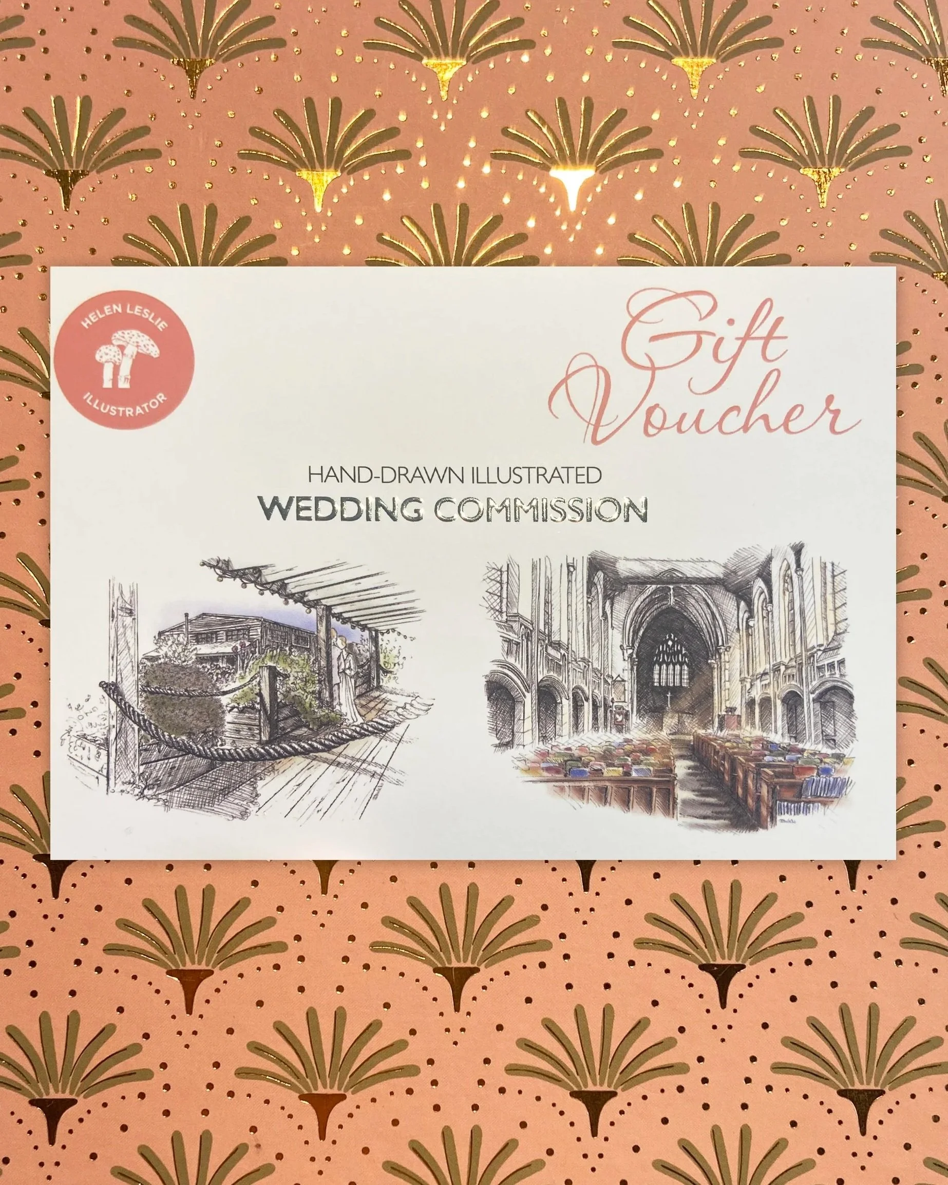 Gift voucher - £80 commissioned wedding illustration
