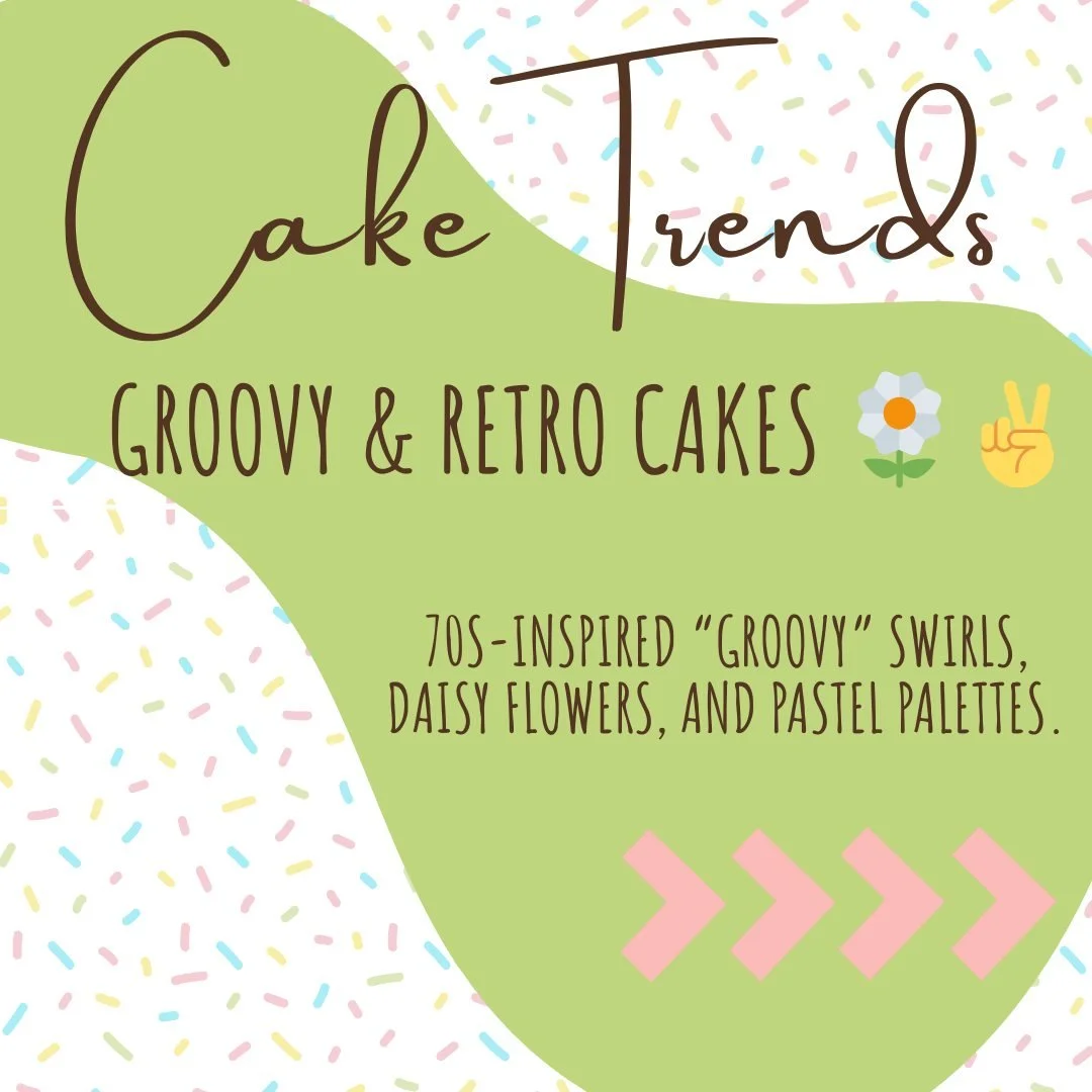 Good vibes only 🌼✨ Groovy cakes are the trend right now for teens, tweens, and even adult birthdays. Bright, funky, and so much fun, they make any party feel extra far out. What colors would you choose?