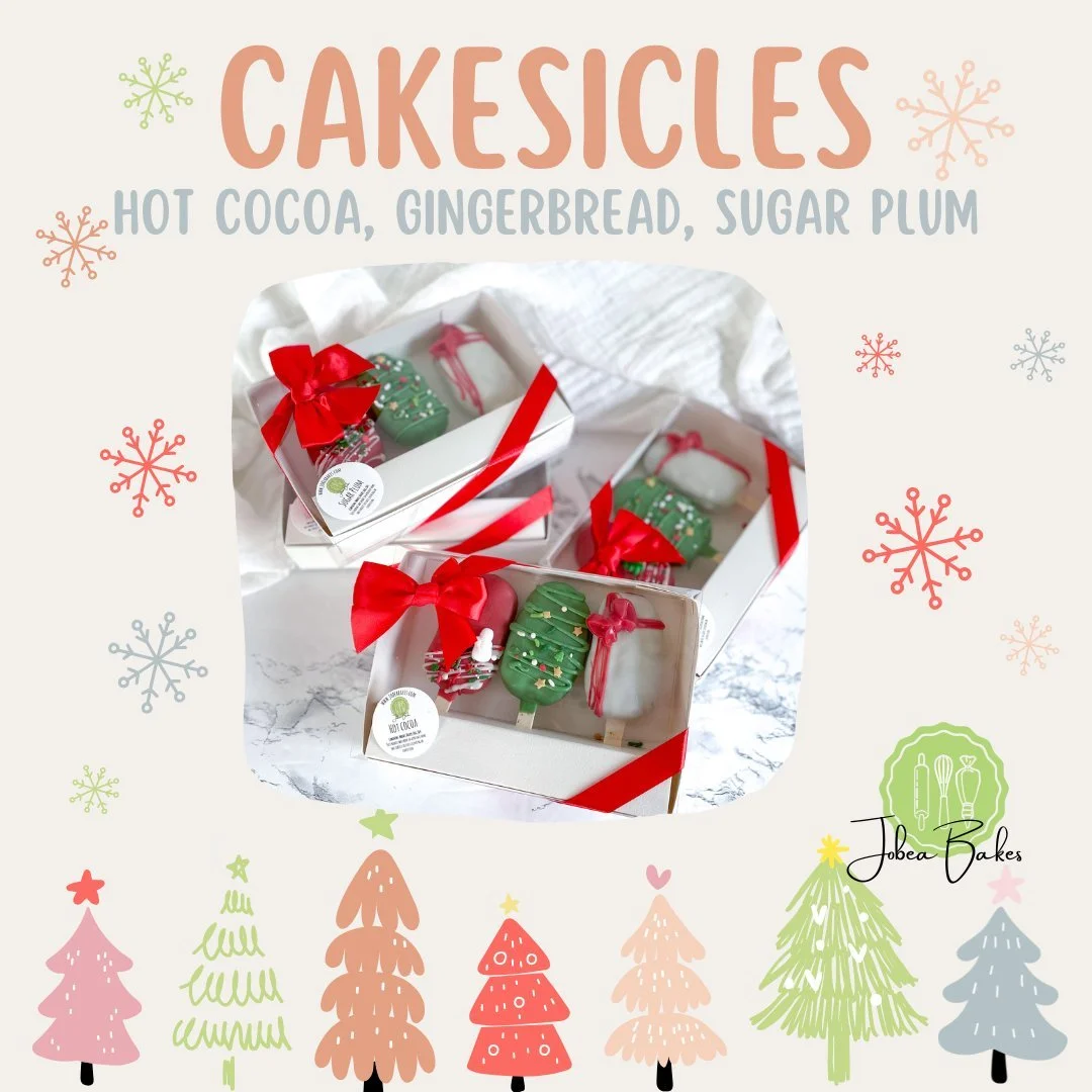🎄 Holiday Cakesicles

The easiest gift on your list just got sweeter.

My holiday cakesicles come in ready-to-gift 3-packs or individually wrapped sets of 6 or 12, perfect for teachers, neighbors, coworkers, or a little treat for yourself.

✨ Choose