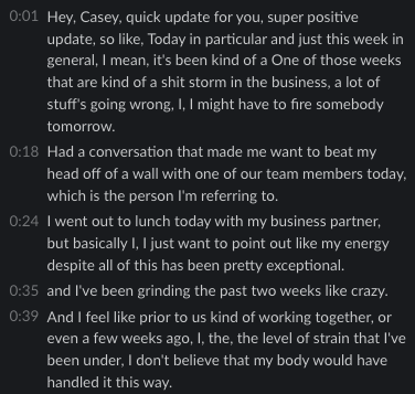 Client reporting improved resilience and energy during stressful work period