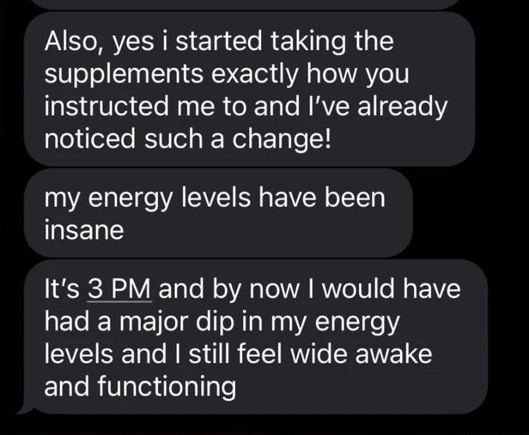 Client reporting stable afternoon energy
