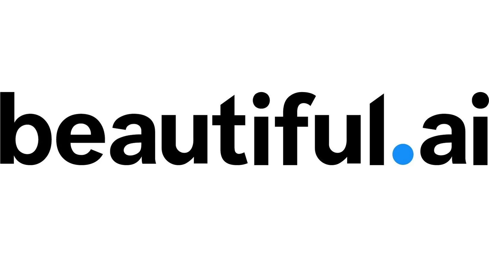 The word 'beautiful.ai' in black lowercase letters with a blue dot over the 'i' on a white background.