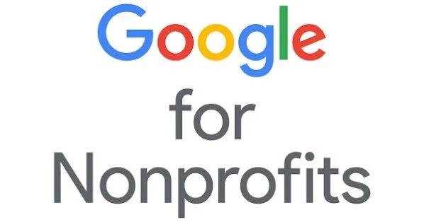 Google logo with the words "for Nonprofits" underneath.