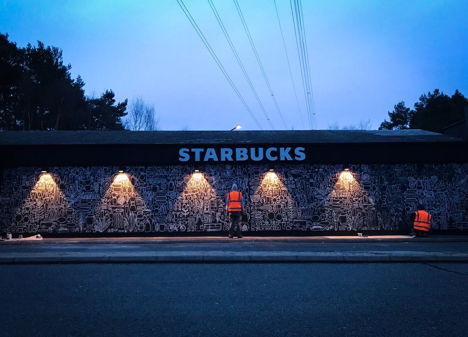 Paul_Sweeney_Starbucks_Mural_installation_artwork_Coffee_wall_art_and_design_London