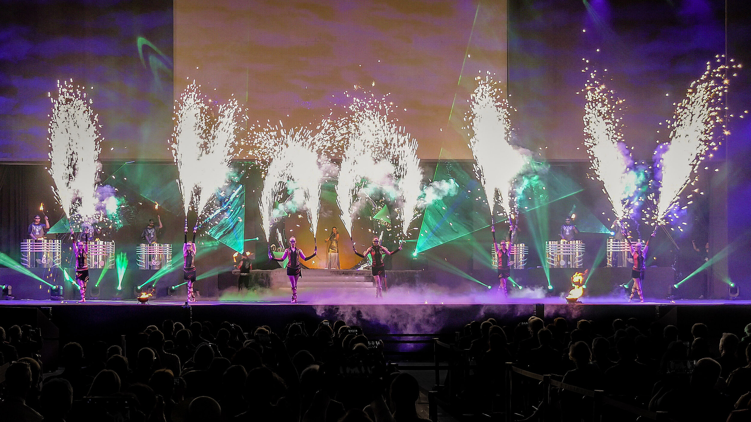 PHOENIX Elegant Girls during Pyro Finale, Rotary International, Sao Paolo, Brazil