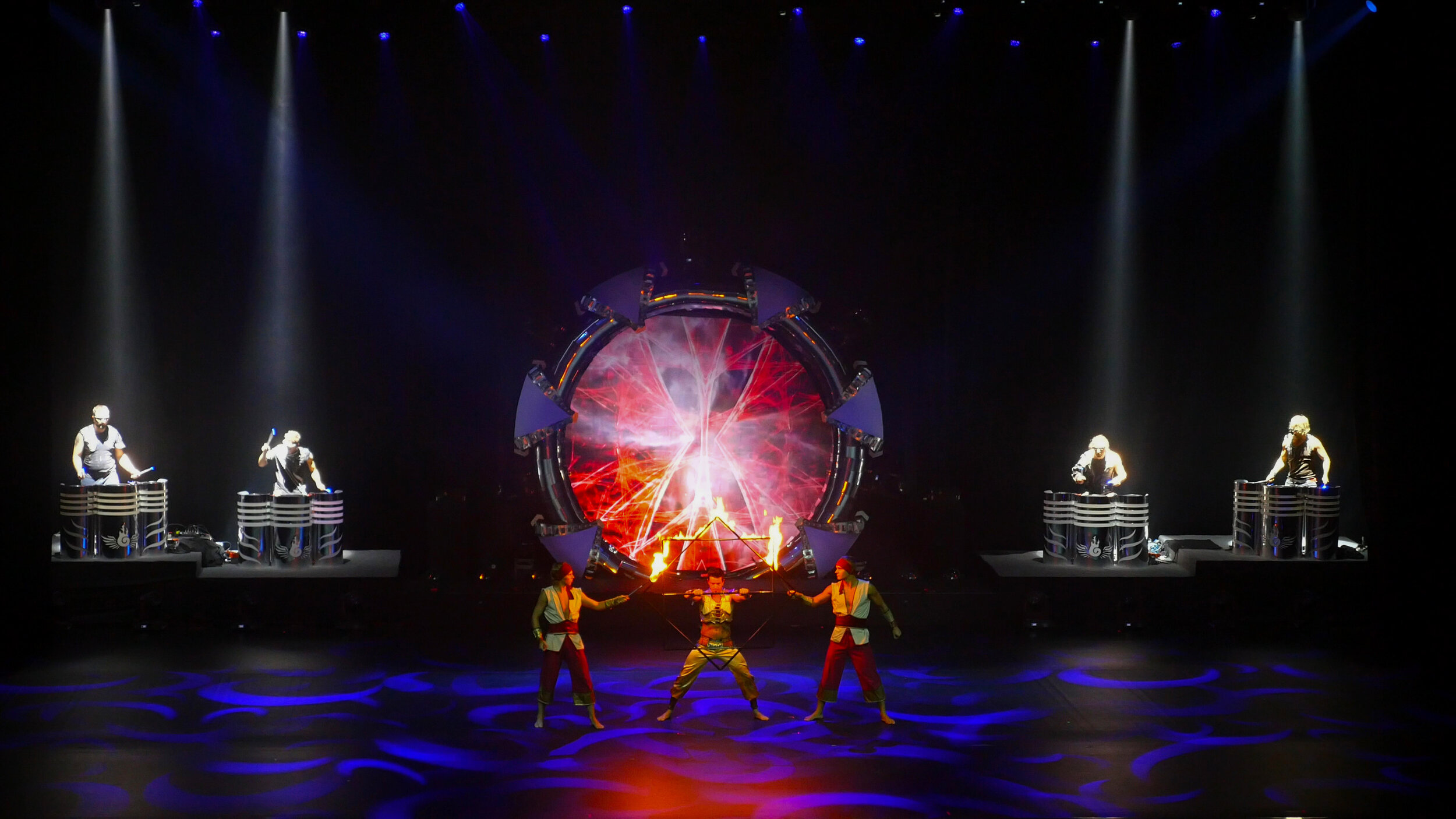 PHOENIX Powerful LED Drums, Ignition of Fire Star, Illuminaire Show, Abu Dhabi, United Arab Emirates