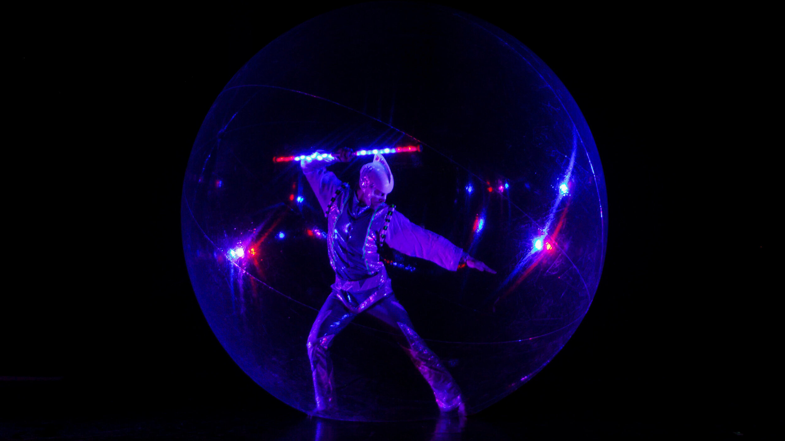 LED Artist in Inflatable Ball, Vienna, Austria