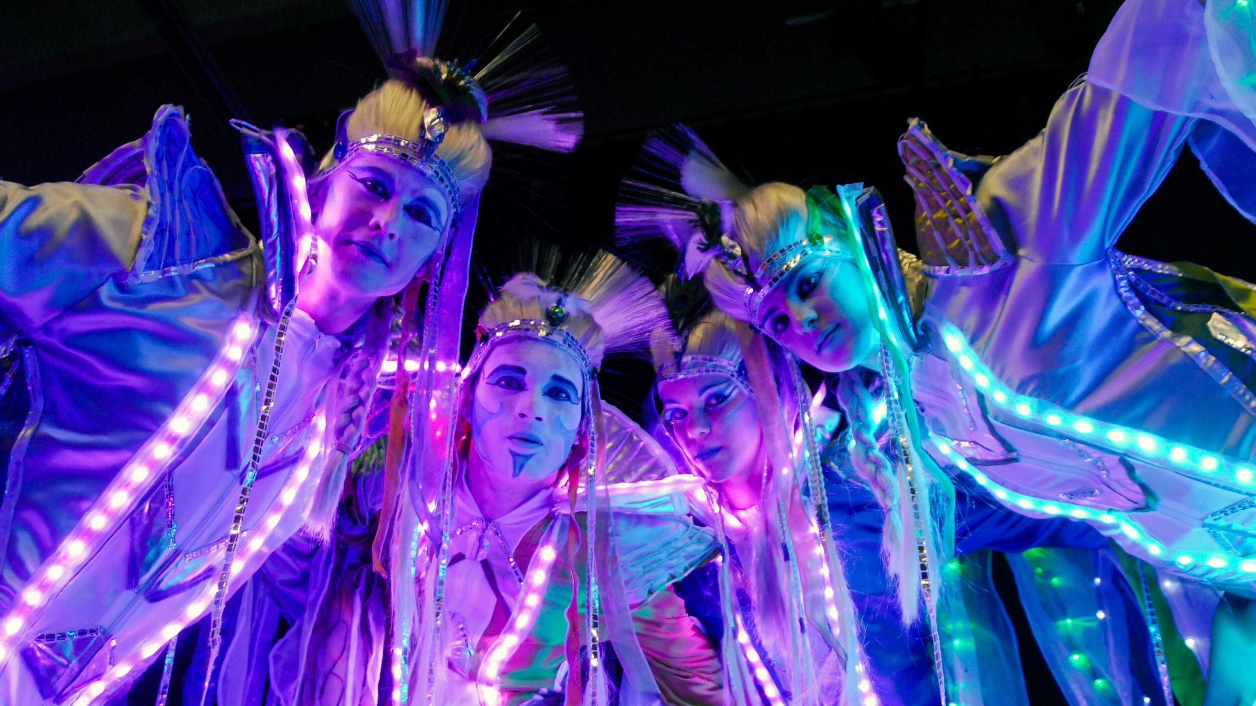 LED Stilt Walkers, Vienna, Austria