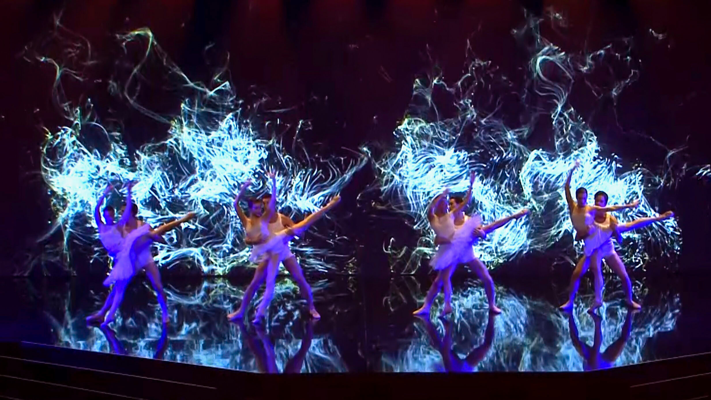 Group of Ballet Dancers with Interactive Background, Award Winning FIA Award Gala, Hofburg Vienna, Austria