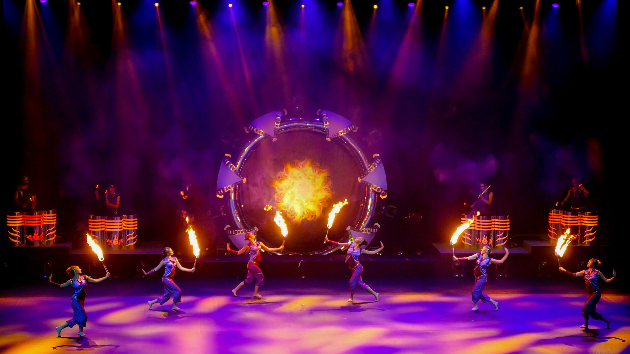Elegant Firedancers with Modest Costume Option, Illuminaire Touring Production, Abu Dhabi, United Arab Emirates