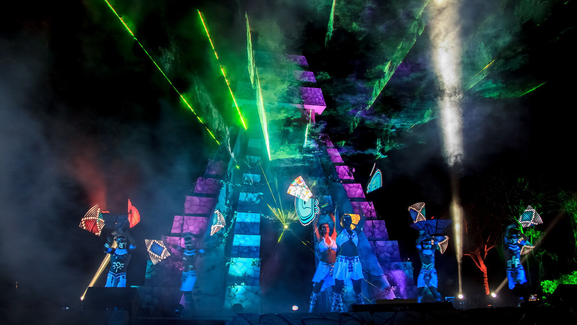Mayan Future Temple Light Show with Lasers, Cancún, Mexico