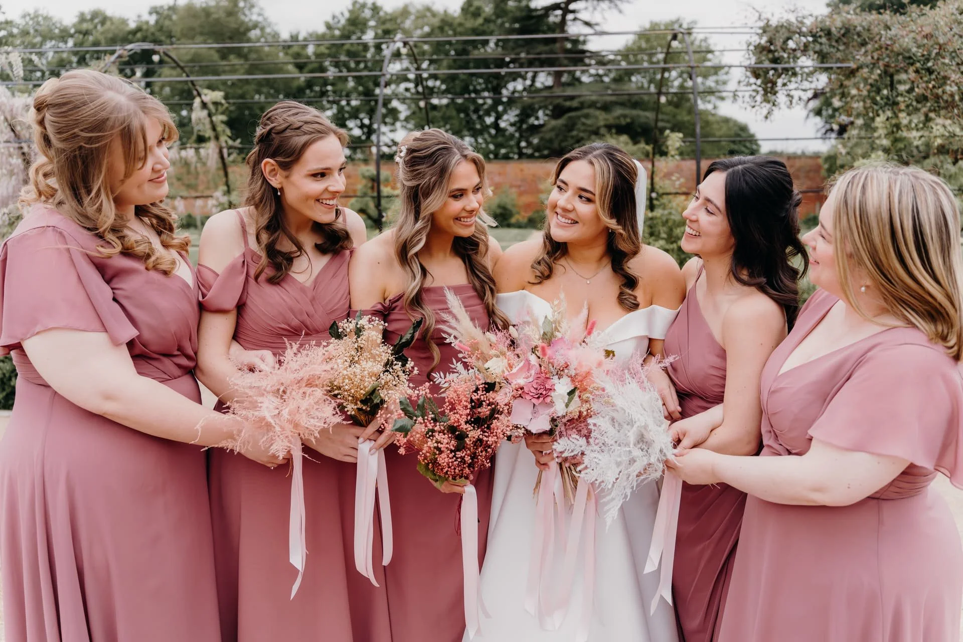 bride with pretty dried flowers