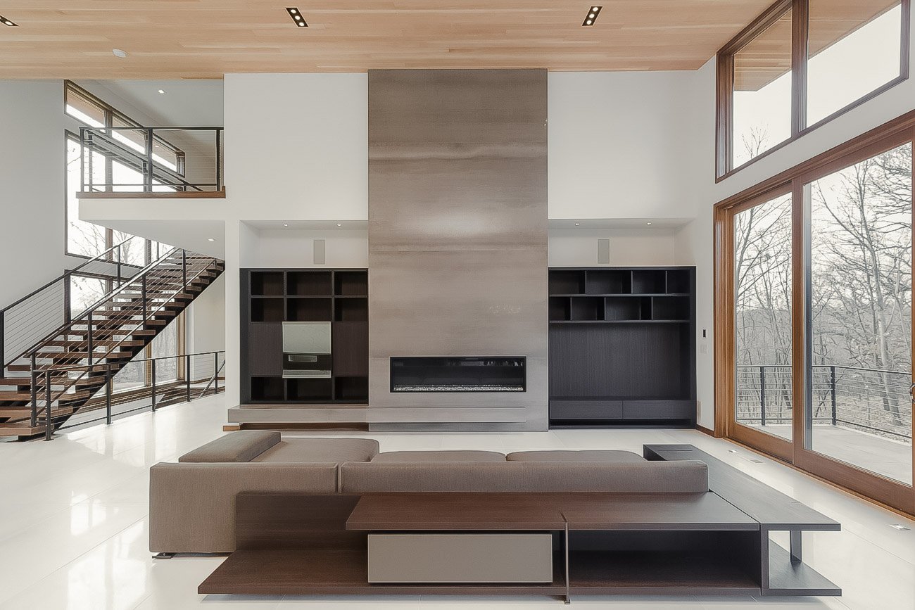 modern high-gloss living room